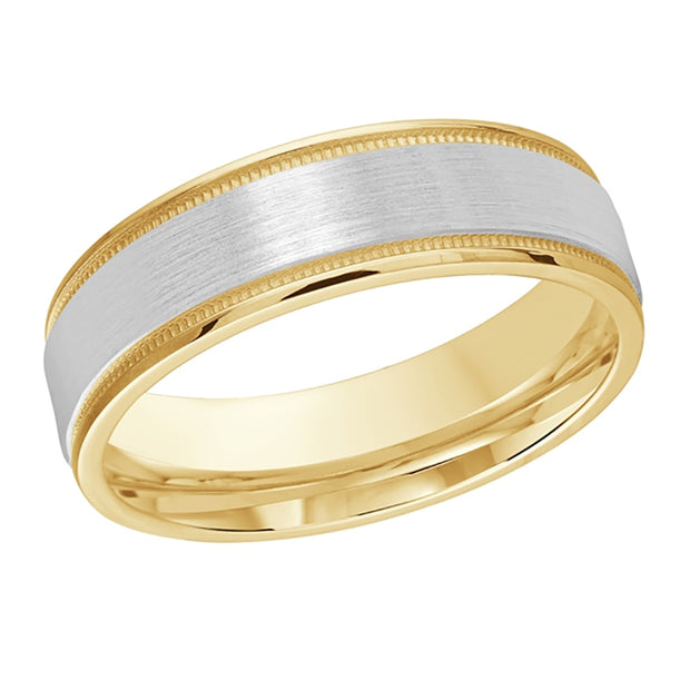 Men's Two-Tone Milgrain Wedding Band