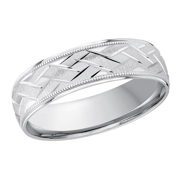 Men's Crosshatch Wedding Band