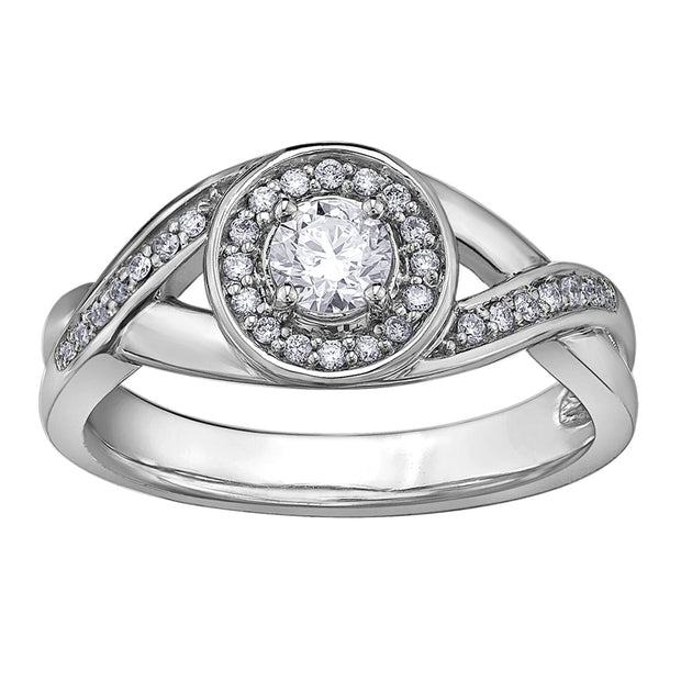 Industrial-Inspired Round Canadian Diamond Engagement Ring