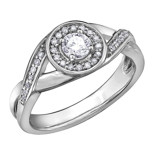 Industrial-Inspired Round Canadian Diamond Engagement Ring