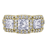 Three-Stone Canadian Princess Cut Diamond Ring