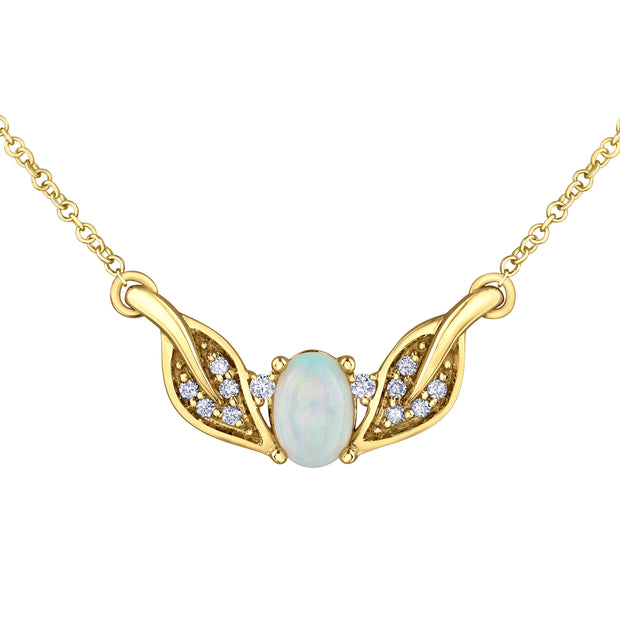 Opal and Diamond Pendant