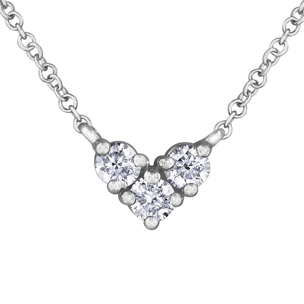 Simple Diamond Three-Stone Necklace