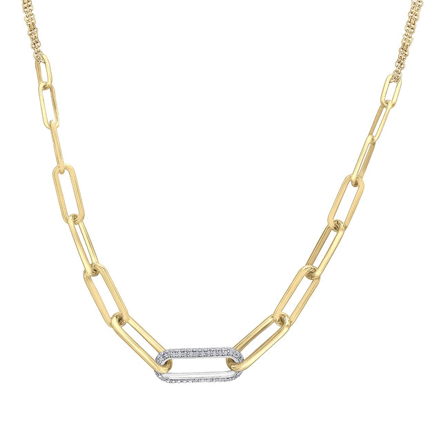 Pavé Diamond Paperclip Necklace