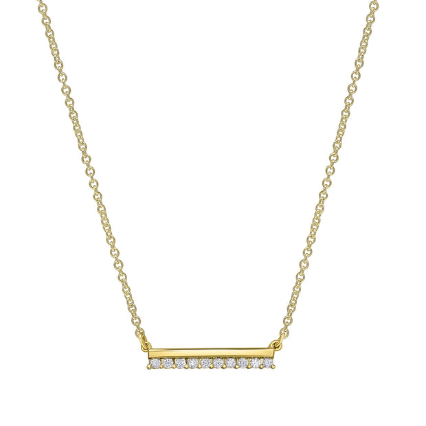 Yellow Gold and Diamond Bar Pendant
