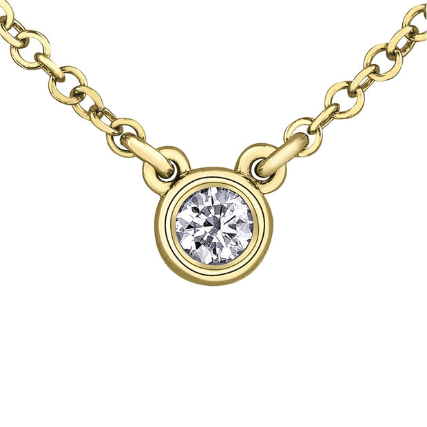 Bezel Set Canadian Diamond Solitaire Pendant