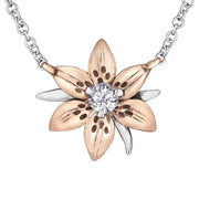 Saskatchewan Western Red Lily Diamond Necklace