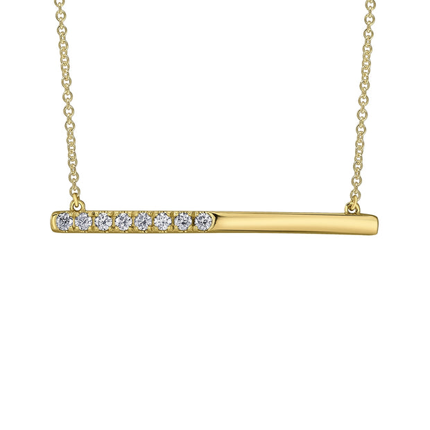  Collier barre de diamants canadiens