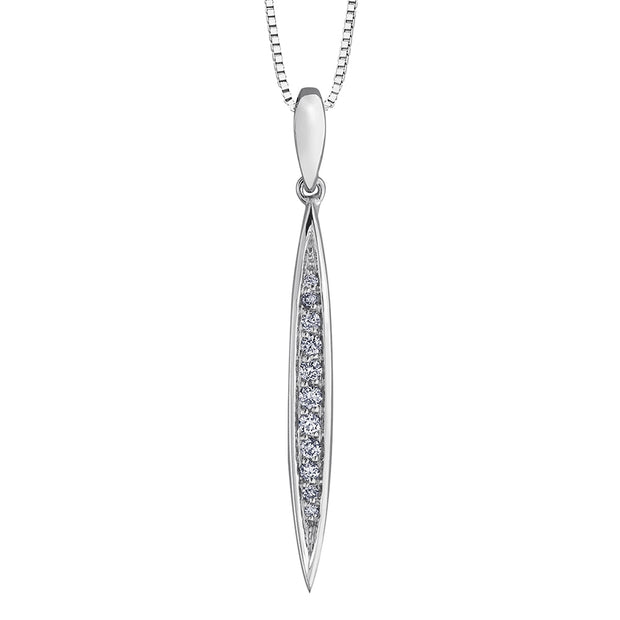 Pendentif diamant en serti marquise en or blanc