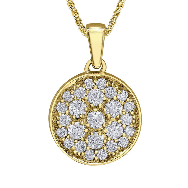 Round Clustered Diamond Pendant