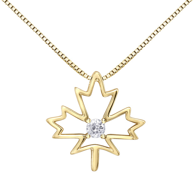 Canadian Diamond Maple Leaf Pendant