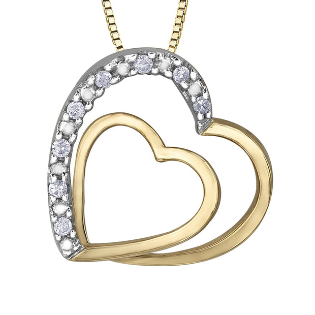 Pendentif Diamant Double Coeur