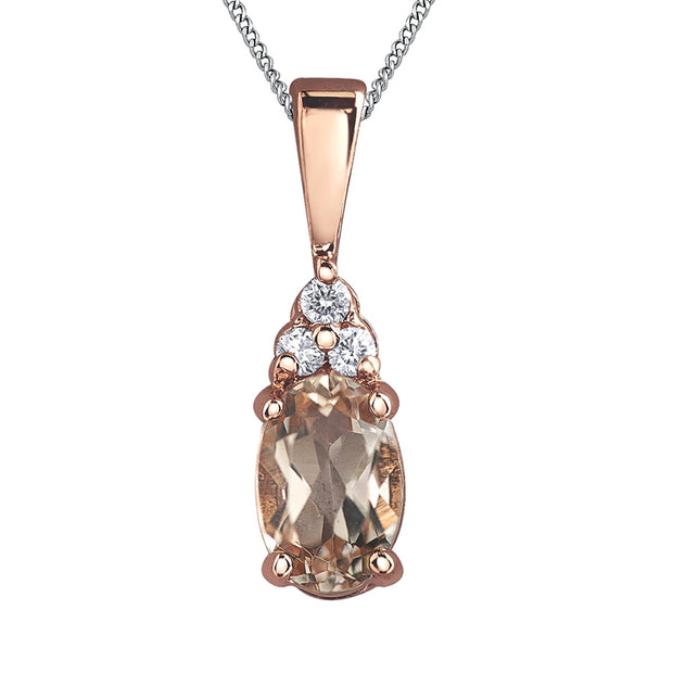 Morganite Pendant with Diamond Accents