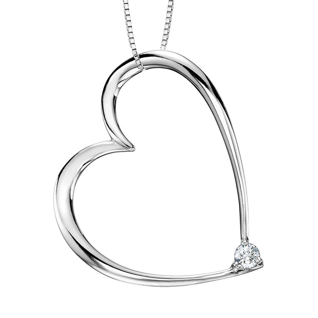 Canadian Diamond and Silver Heart Pendant