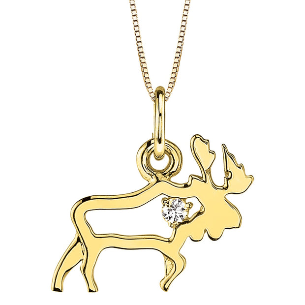 Moose Pendant with Canadian Diamond