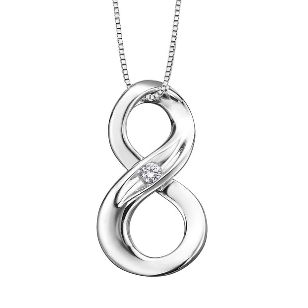 Sterling Silver Infinity Pendant with Canadian Diamond
