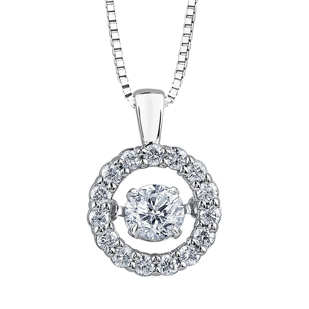 Round Diamond Pulse Pendant