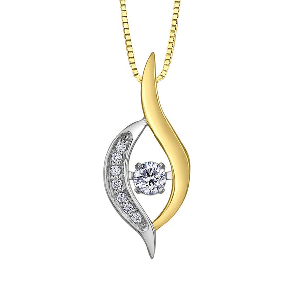 Pendentif Pulse en or bicolore avec diamant canadien