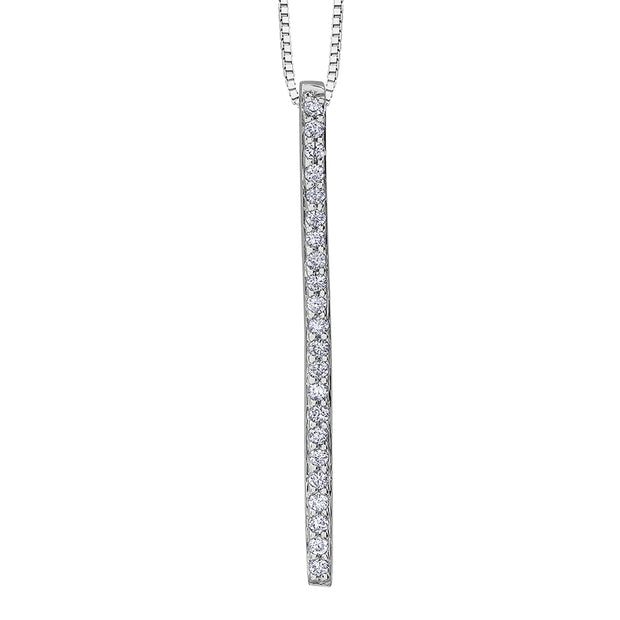 Diamond and White Gold Bar Pendant