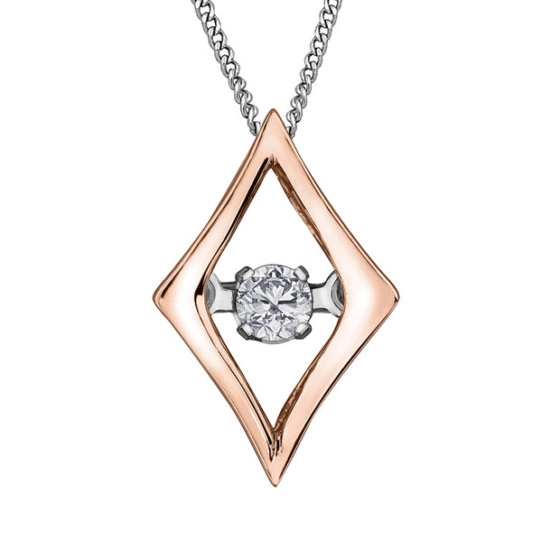 Rose and White Gold Diamond Pulse Pendant