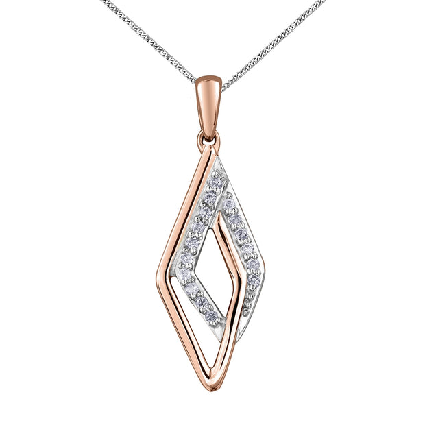 Rose and White Gold Diamond Pendant