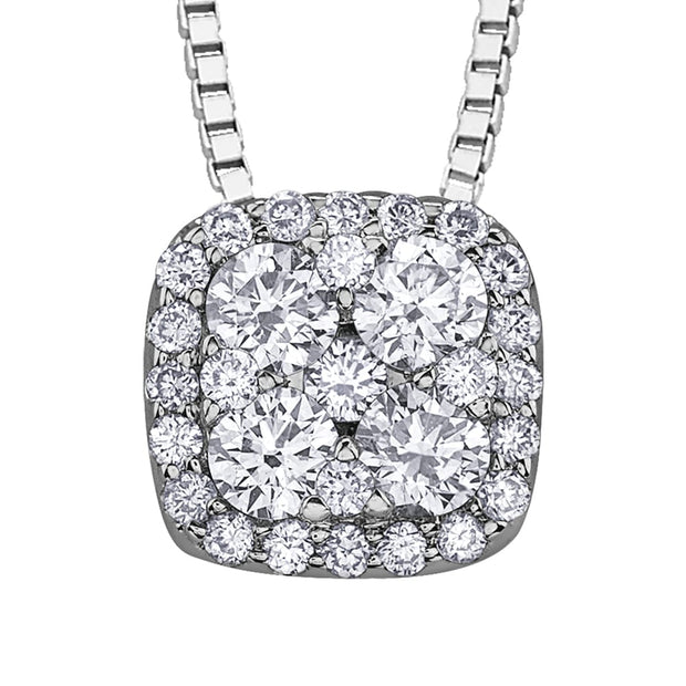 Cushion Cluster Pendant with Canadian Diamonds