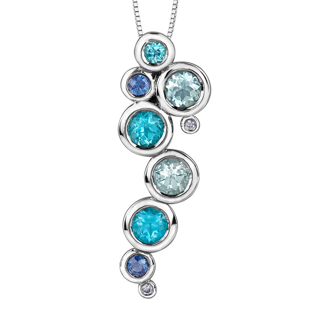 Ocean Inspired Bezel Set Gemstone Pendant
