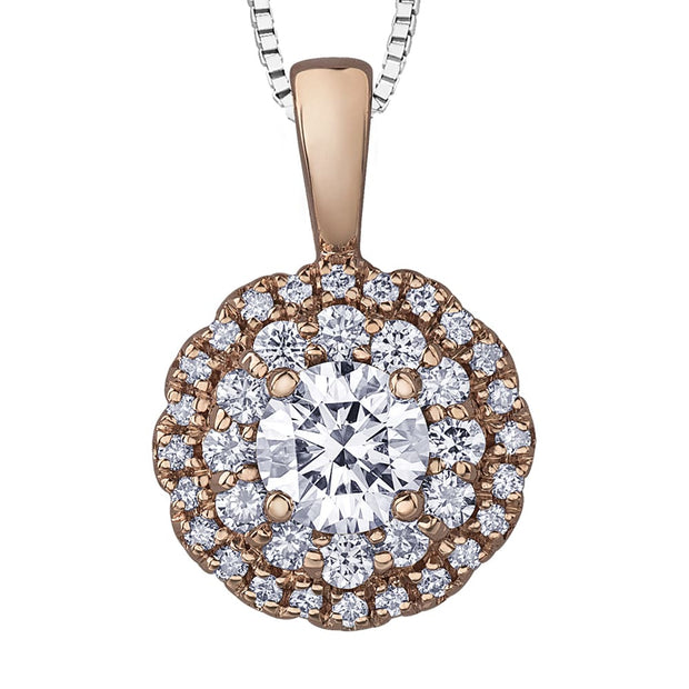 Round Canadian Diamond Cluster Pendant