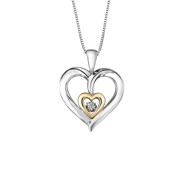  Pendentif Pulse en forme de cœur avec diamant