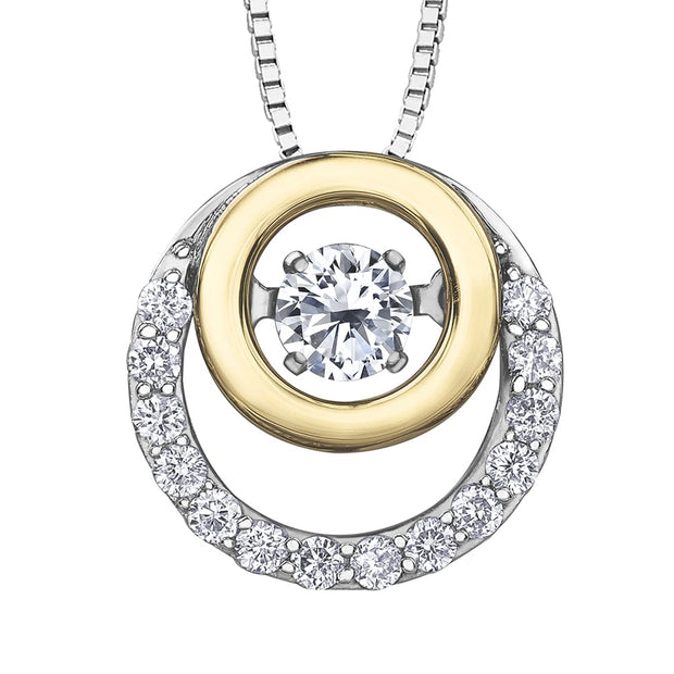Two-Tone Gold and Canadian Diamond Pulse Pendant