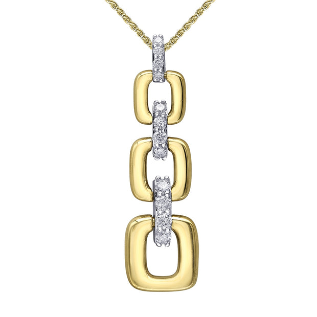 Two-Tone Gold Diamond Chain Pendant