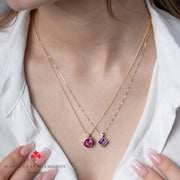 Amethyst and Canadian Princess Cut Diamond Pendant