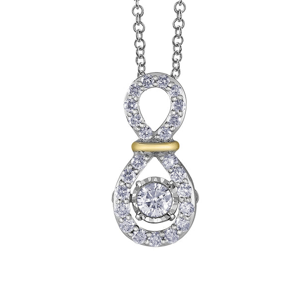 Pendentif Infini en diamant en or bicolore