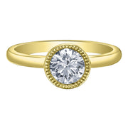 Round Canadian Diamond Bezel Solitaire Ring