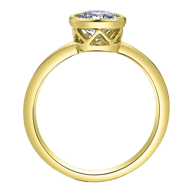 Round Canadian Diamond Bezel Solitaire Ring