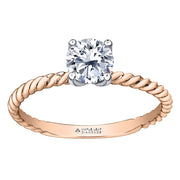 Twisted Round Canadian Diamond Solitaire Engagement Ring