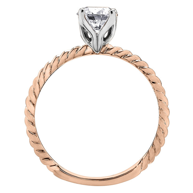 Twisted Round Canadian Diamond Solitaire Engagement Ring