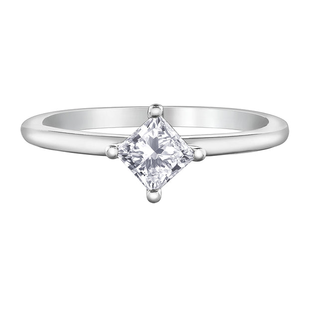 East-West Princess Canadian Diamond Solitaire Ring