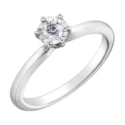 Round Illusion Set Diamond Solitaire Engagement Ring