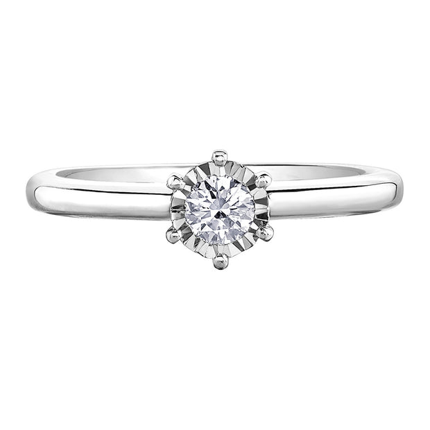 Round Illusion Set Diamond Solitaire Engagement Ring