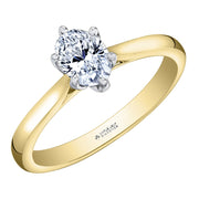 Canadian Oval Diamond Six-Claw Engagement Ring