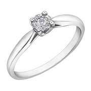 Round Diamond Illusion Cluster Ring