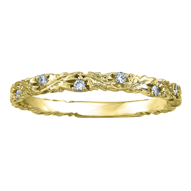 Autumn Leaf Stackable Canadian Diamond Band