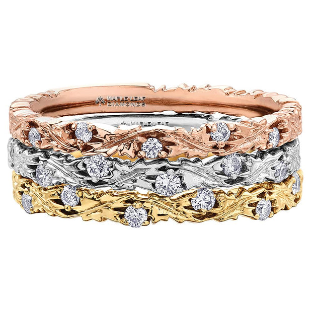 Autumn Leaf Stackable Canadian Diamond Band