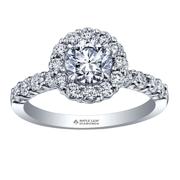 Maple Wreath Halo Canadian Diamond Engagement Ring