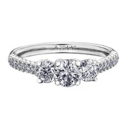 Canadian Diamond Three-Stone Ring with Accented Band