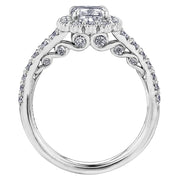 Cushion Cut Canadian Diamond Ring with Floral Halo