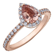Morganite and Diamond Engagement Ring