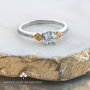 Canadian White and Fancy Yellow Diamond Engagement Ring