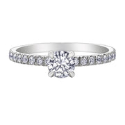 Canadian Diamond Engagement Ring with Hidden Halo
